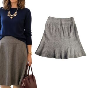 Antonio Melanie Brown Tweed A-line Knee Length skirt size Small